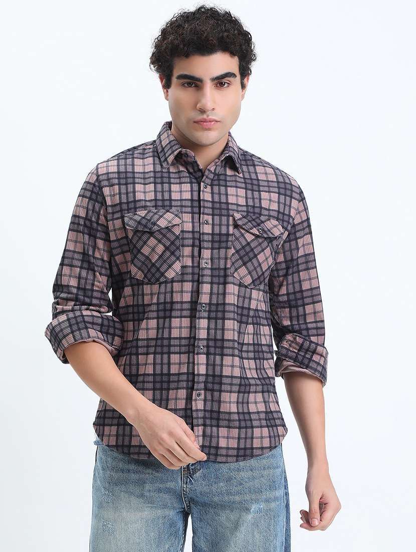 mauve cotton casual shirt - 22086048 -  Standard Image - 2