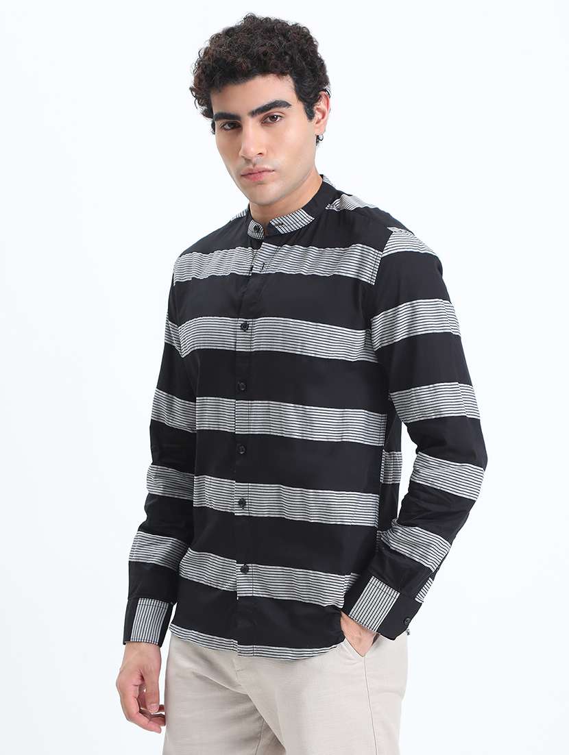 men striped long sleeve regular fit casual shirt - 22086051 -  Standard Image - 2