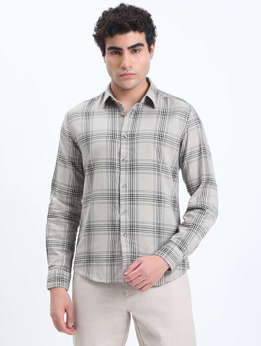 men checkered long sleeve regular fit casual shirt - 22086059 -  Standard Image - 2