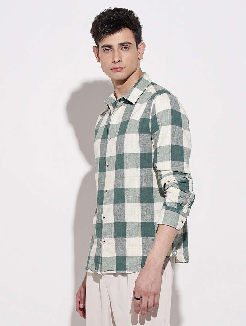 men checkered long sleeve regular fit casual shirt - 22086065 -  Standard Image - 2