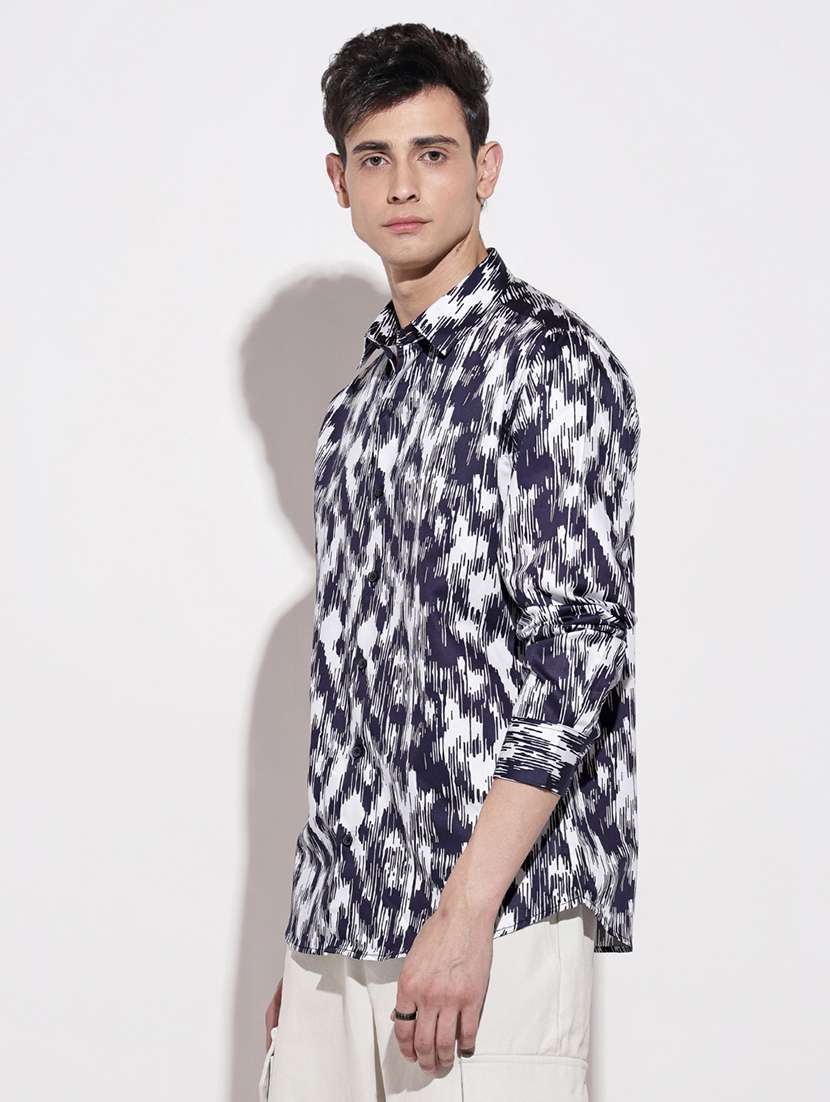 men printed long sleeve regular fit casual shirt - 22086073 -  Standard Image - 2