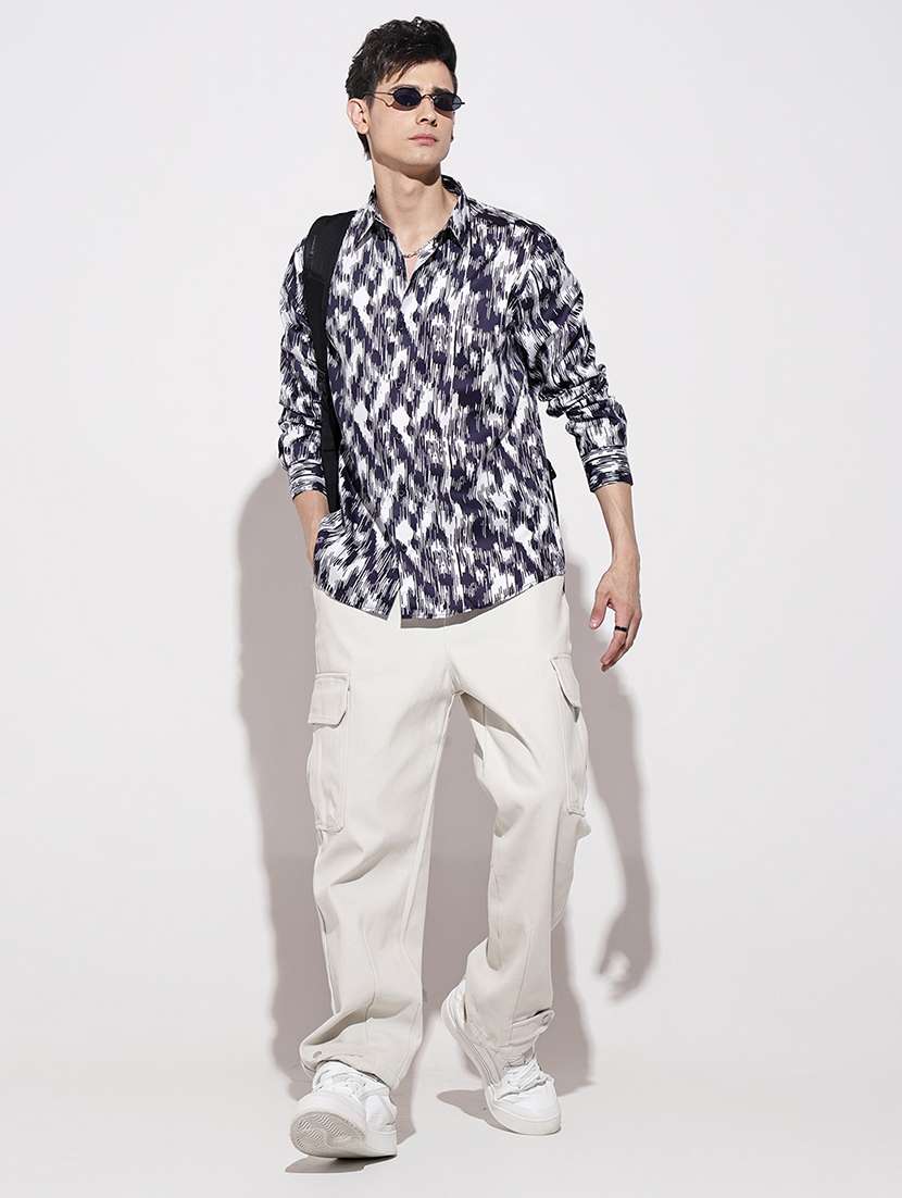 men printed long sleeve regular fit casual shirt - 22086073 -  Standard Image - 7