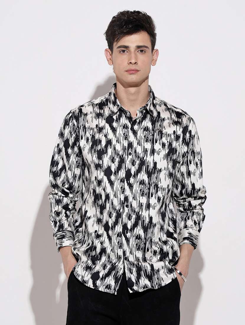 men printed long sleeve regular fit casual shirt - 22086075 -  Standard Image - 2