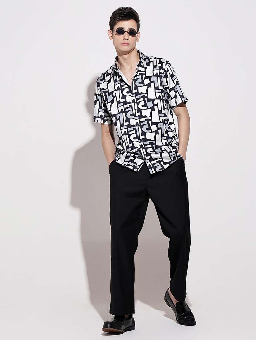 men printed short sleeve regular fit casual shirt - 22086083 -  Standard Image - 7