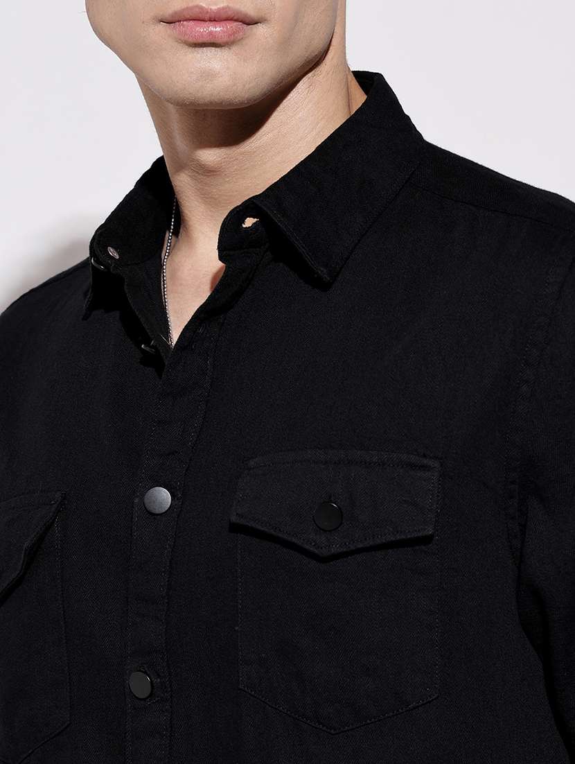 men solid short sleeve regular fit casual shirt - 22086085 - Standard Image - 7