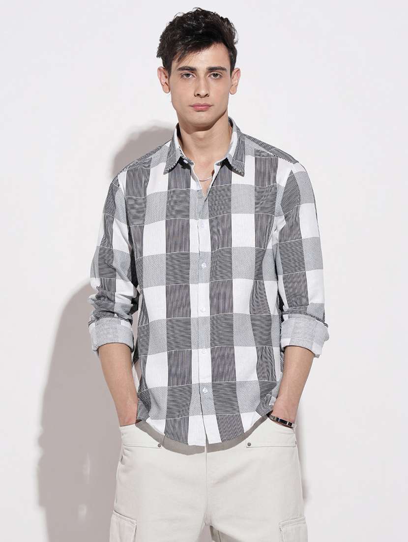 men checkered long sleeve regular fit casual shirt - 22086086 -  Standard Image - 2