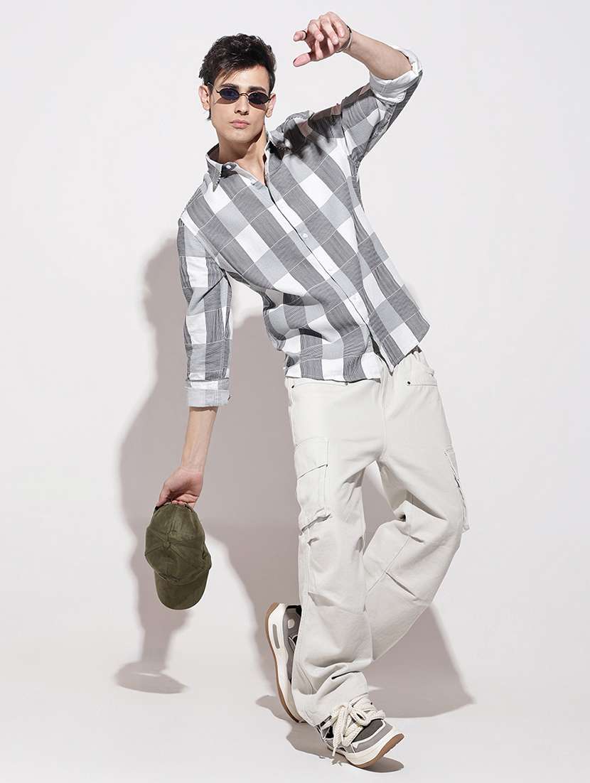 men checkered long sleeve regular fit casual shirt - 22086086 -  Standard Image - 7