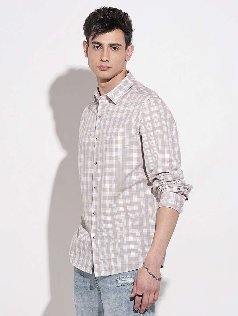 men checkered long sleeve regular fit casual shirt - 22086087 -  Standard Image - 2