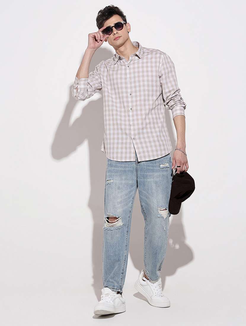 men checkered long sleeve regular fit casual shirt - 22086087 -  Standard Image - 7