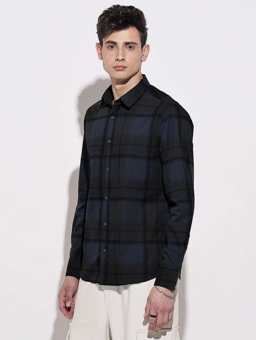 men checkered long sleeve regular fit casual shirt - 22086090 -  Standard Image - 2