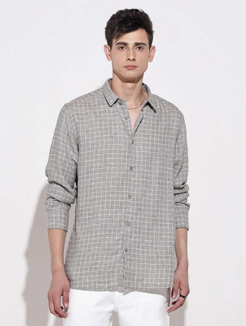 men checkered long sleeve regular fit casual shirt - 22086091 -  Standard Image - 2