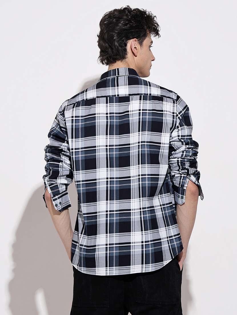 navy blue cotton casual shirt - 22086097 -  Standard Image - 7