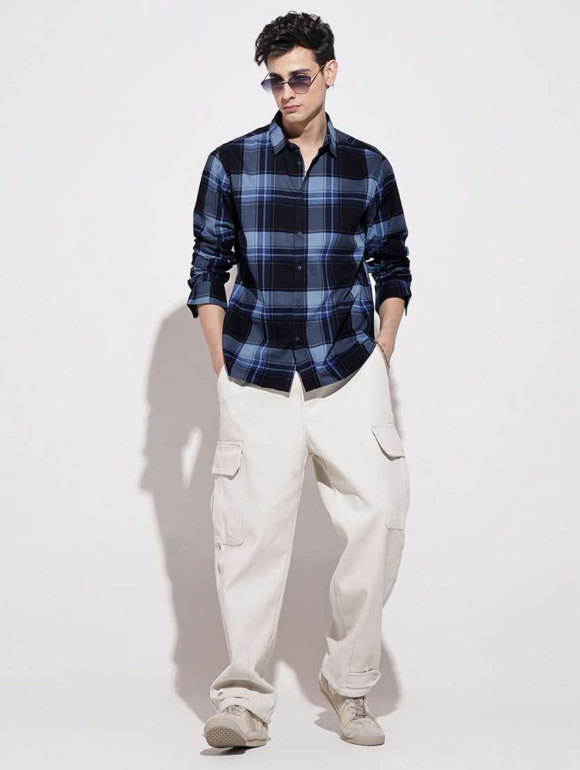 men checkered long sleeve regular fit casual shirt - 22086099 -  Standard Image - 7