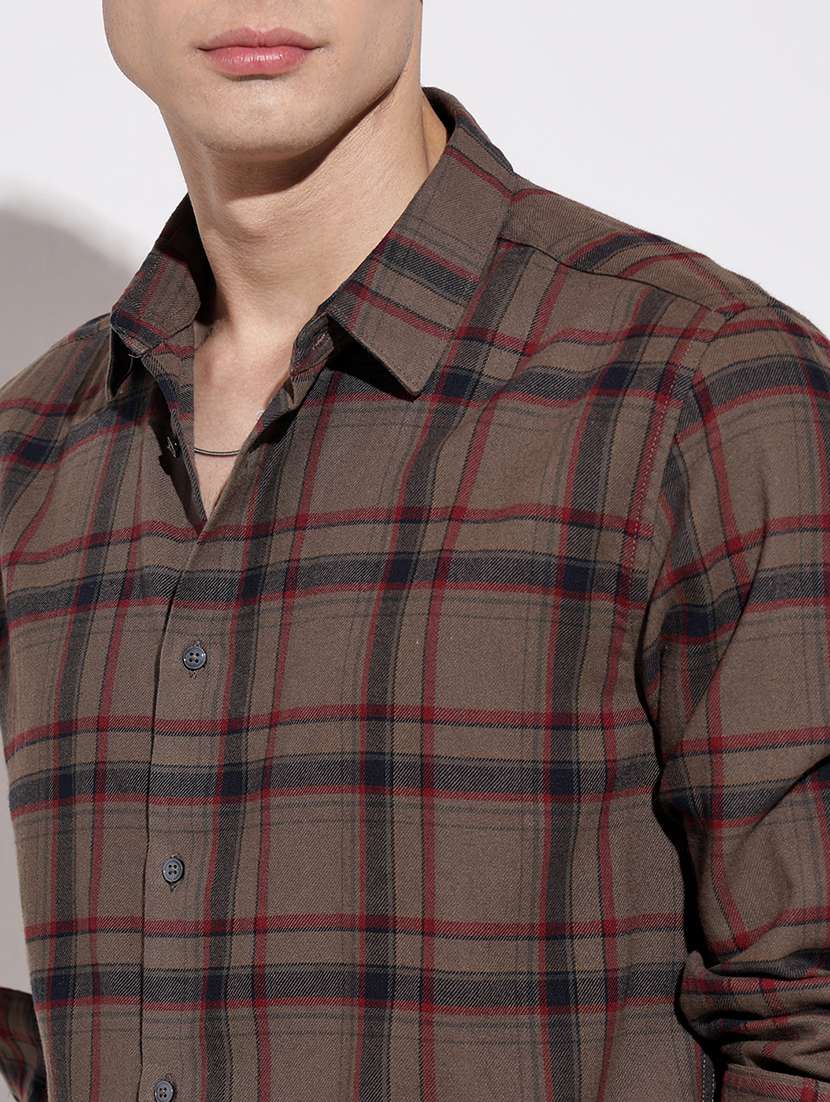 men checkered long sleeve regular fit casual shirt - 22086100 -  Standard Image - 7