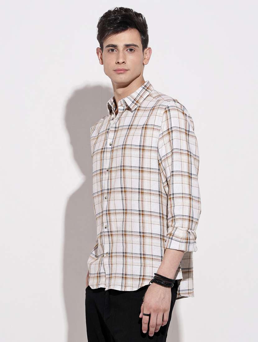 men checkered long sleeve regular fit casual shirt - 22086101 -  Standard Image - 2