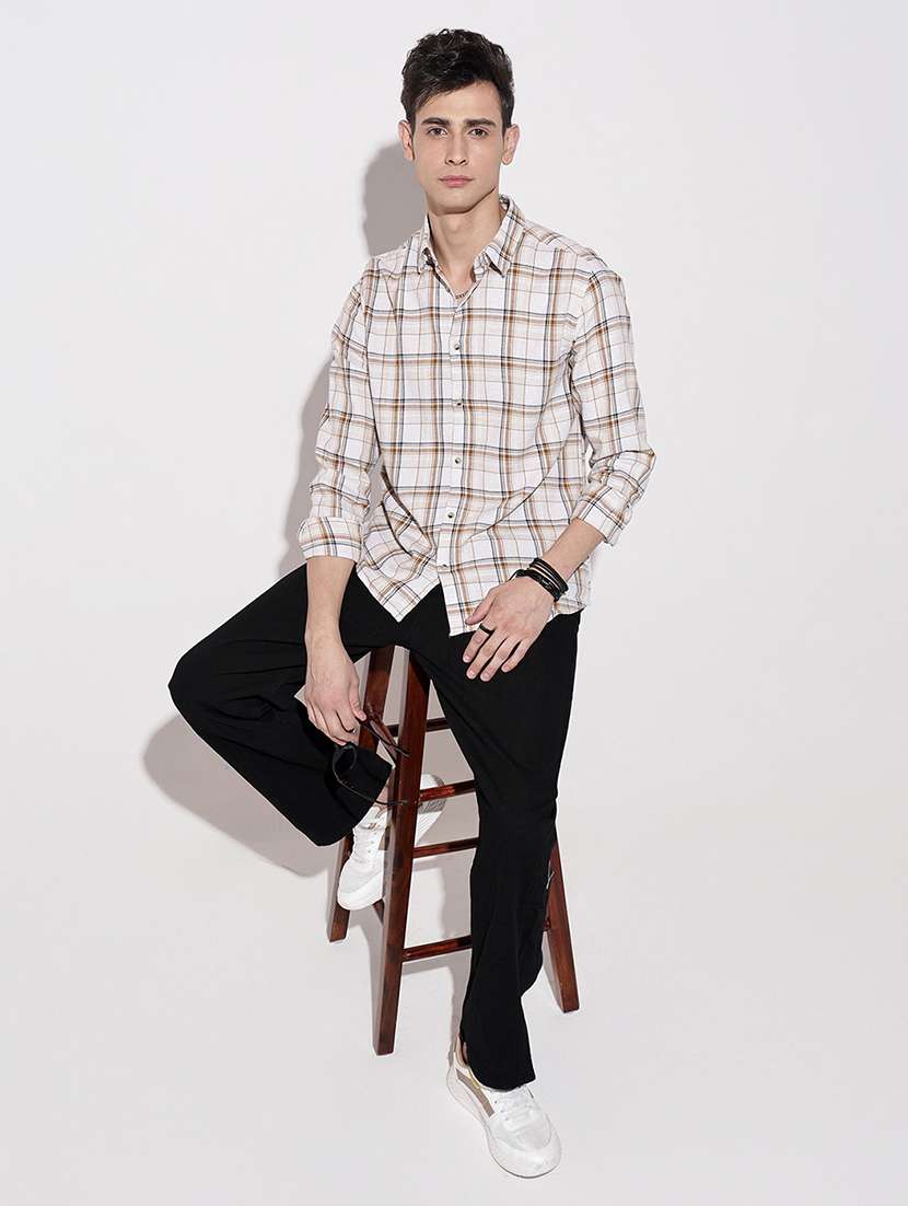 men checkered long sleeve regular fit casual shirt - 22086101 -  Standard Image - 7