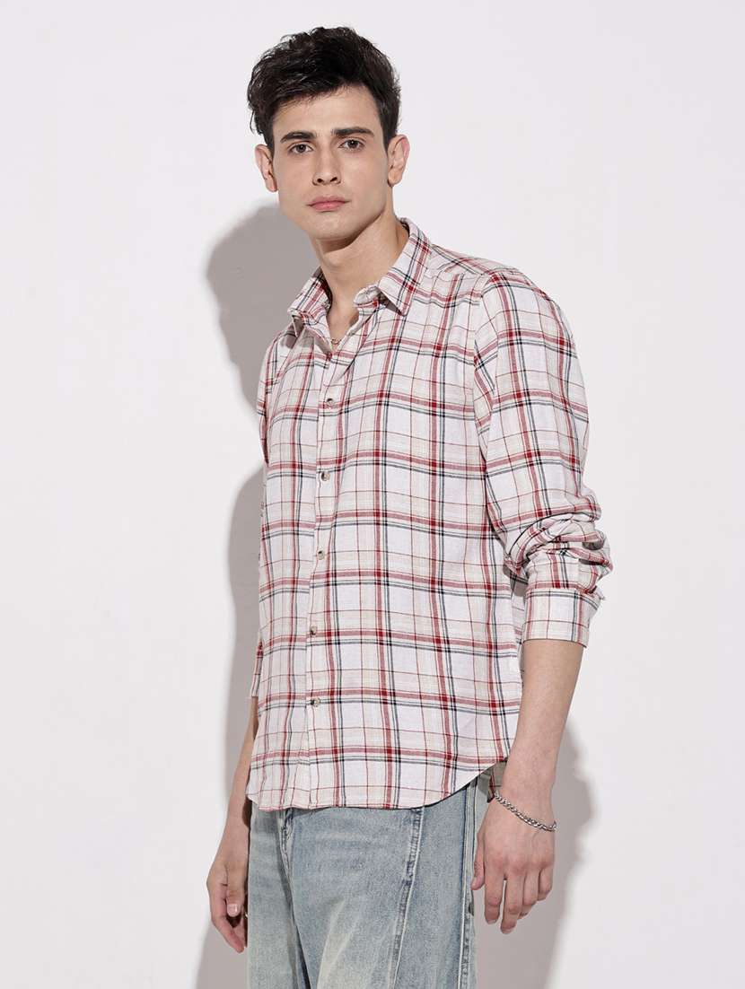men checkered long sleeve regular fit casual shirt - 22086103 -  Standard Image - 2