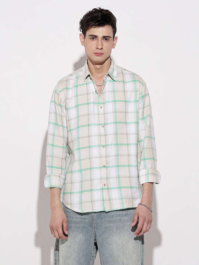 men checkered long sleeve regular fit casual shirt - 22086105 - Standard Image - 2