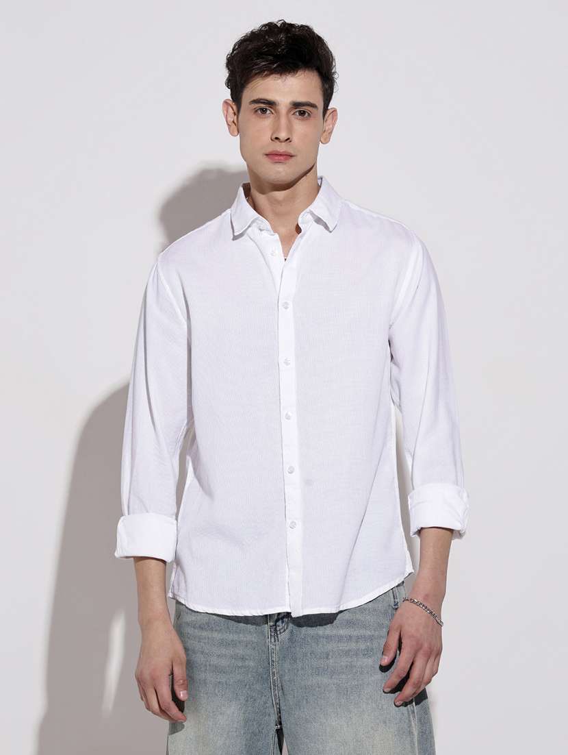men solid long sleeve regular fit casual shirt - 22086106 - Standard Image - 2
