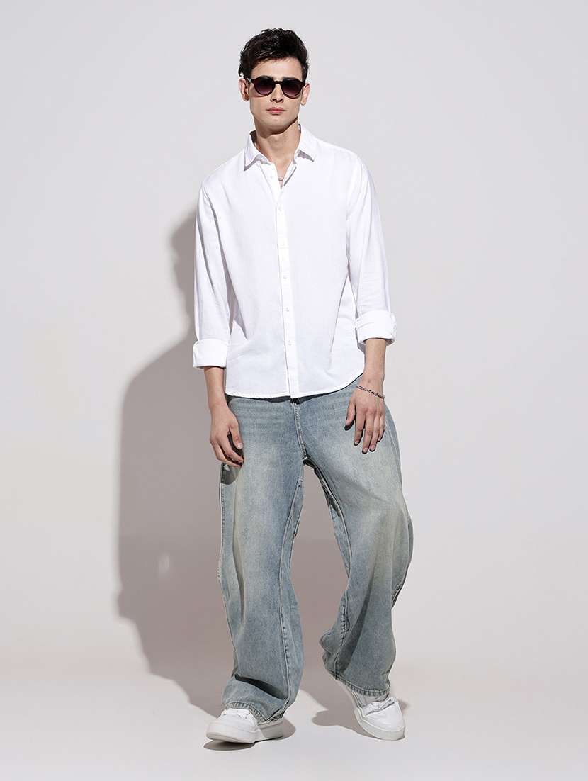 men solid long sleeve regular fit casual shirt - 22086106 - Standard Image - 7