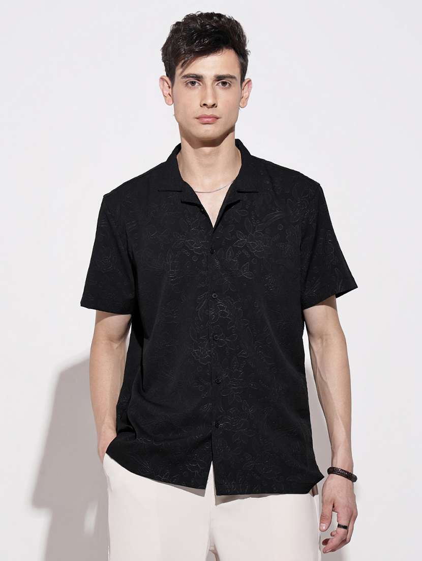 men floral short sleeve loose fit casual shirt - 22086108 -  Standard Image - 2