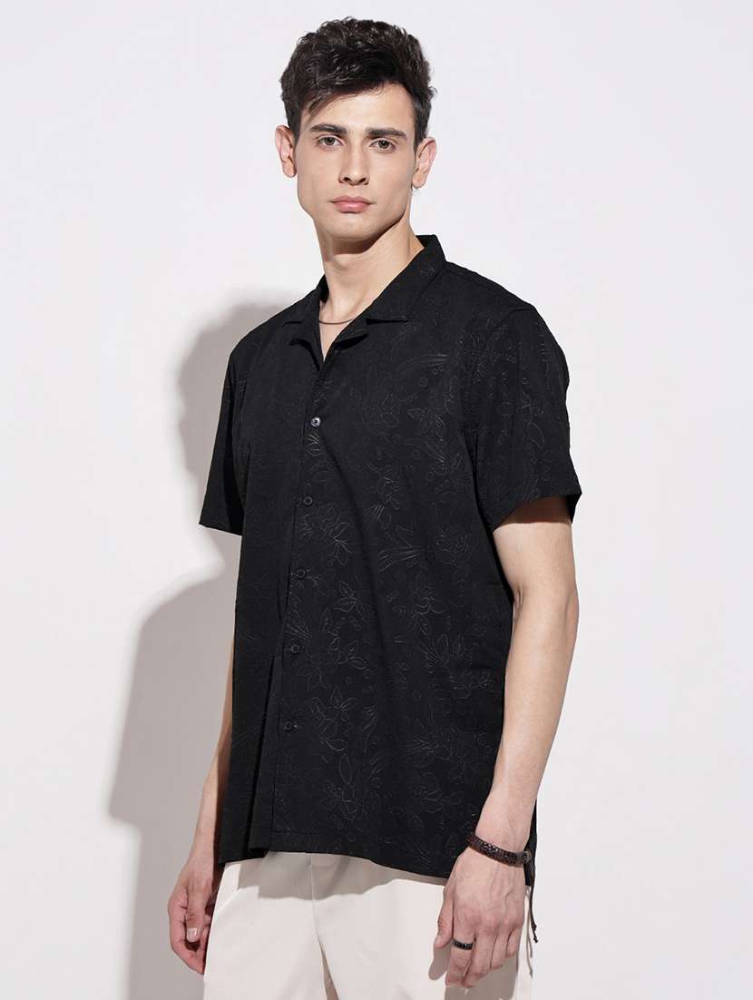 men floral short sleeve loose fit casual shirt - 22086108 -  Standard Image - 7