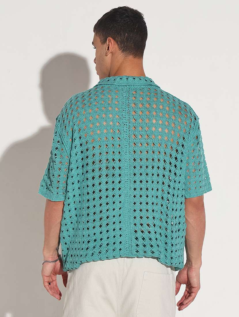 men self design short sleeve loose fit casual shirt - 22086116 - Standard Image - 7