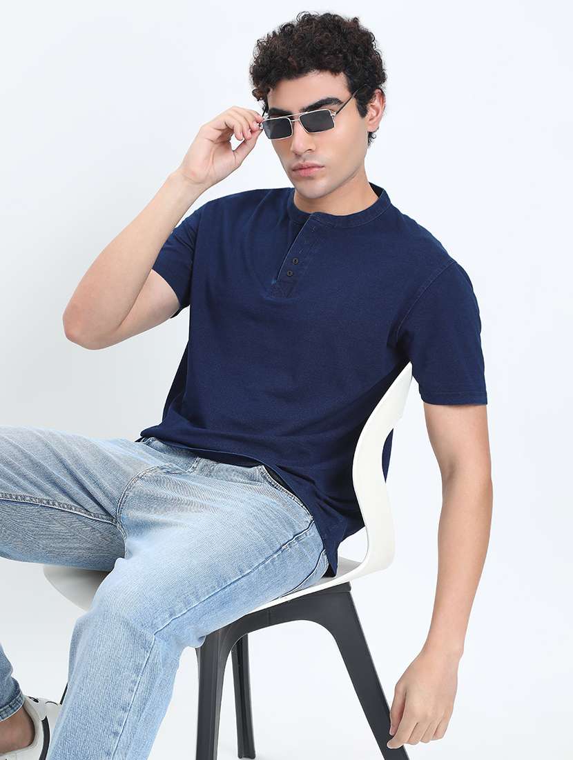 men solid short sleeve regular fit t-shirt