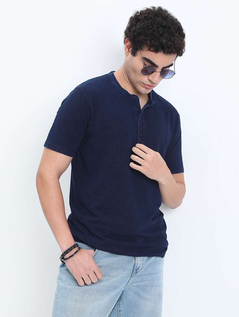 men solid short sleeve regular fit t-shirt