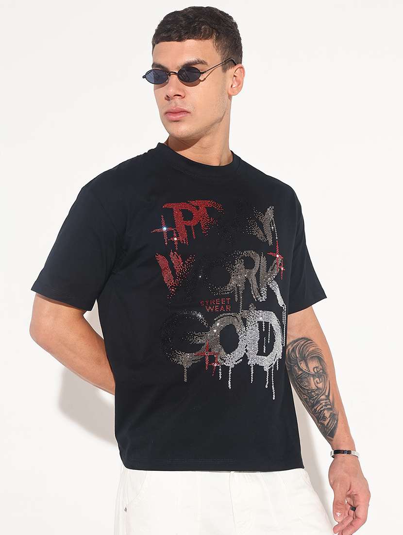 men front print short sleeve regular fit t-shirt