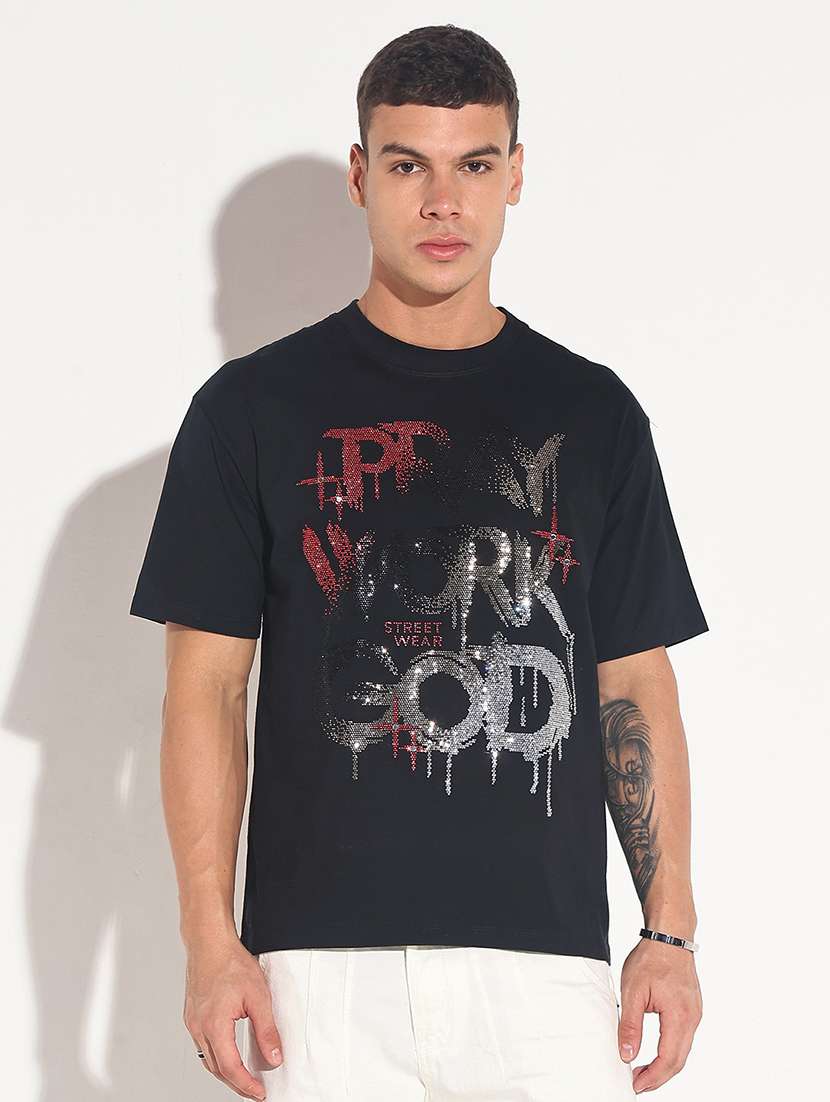men front print short sleeve regular fit t-shirt - 22086141 - Standard Image - 2