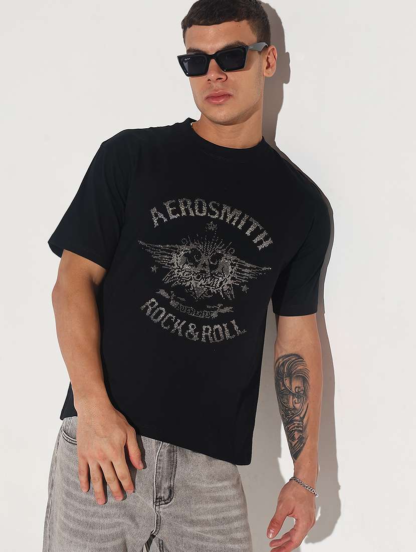 men front print short sleeve regular fit t-shirt - 22086142 - Zoom Image - 0