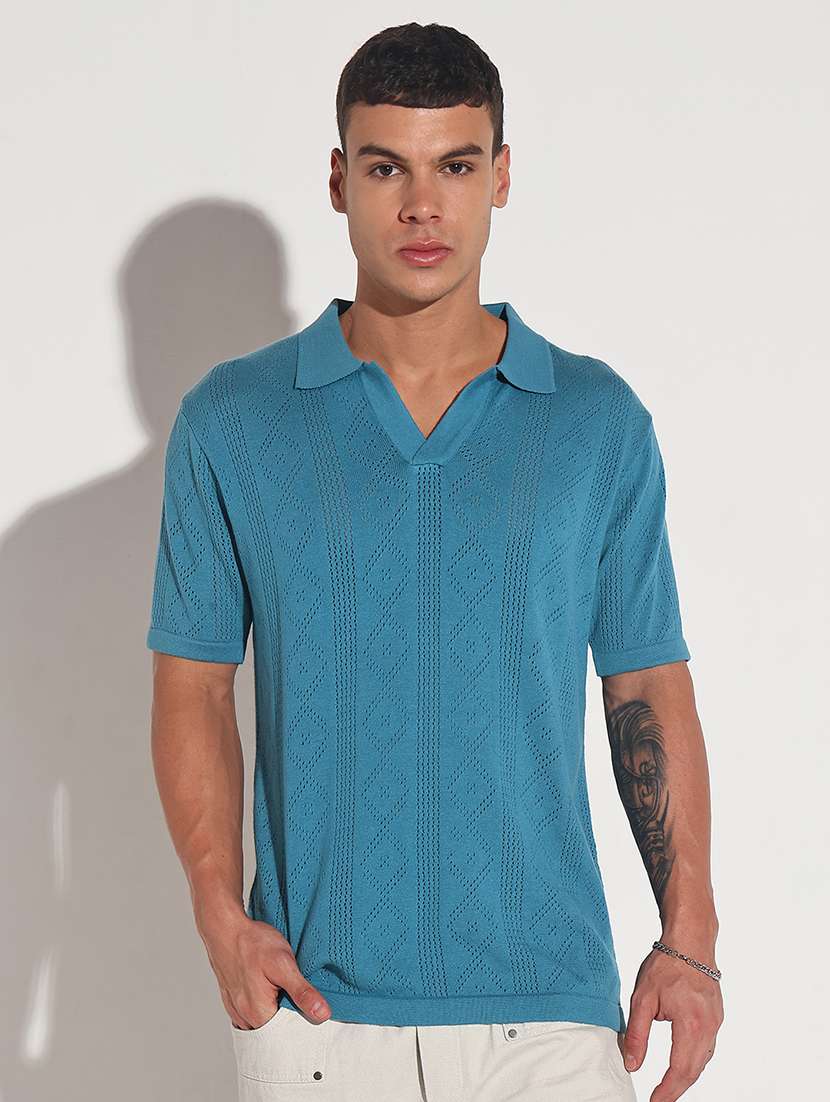 men self design short sleeve regular fit polo t-shirt - 22086147 -  Standard Image - 2