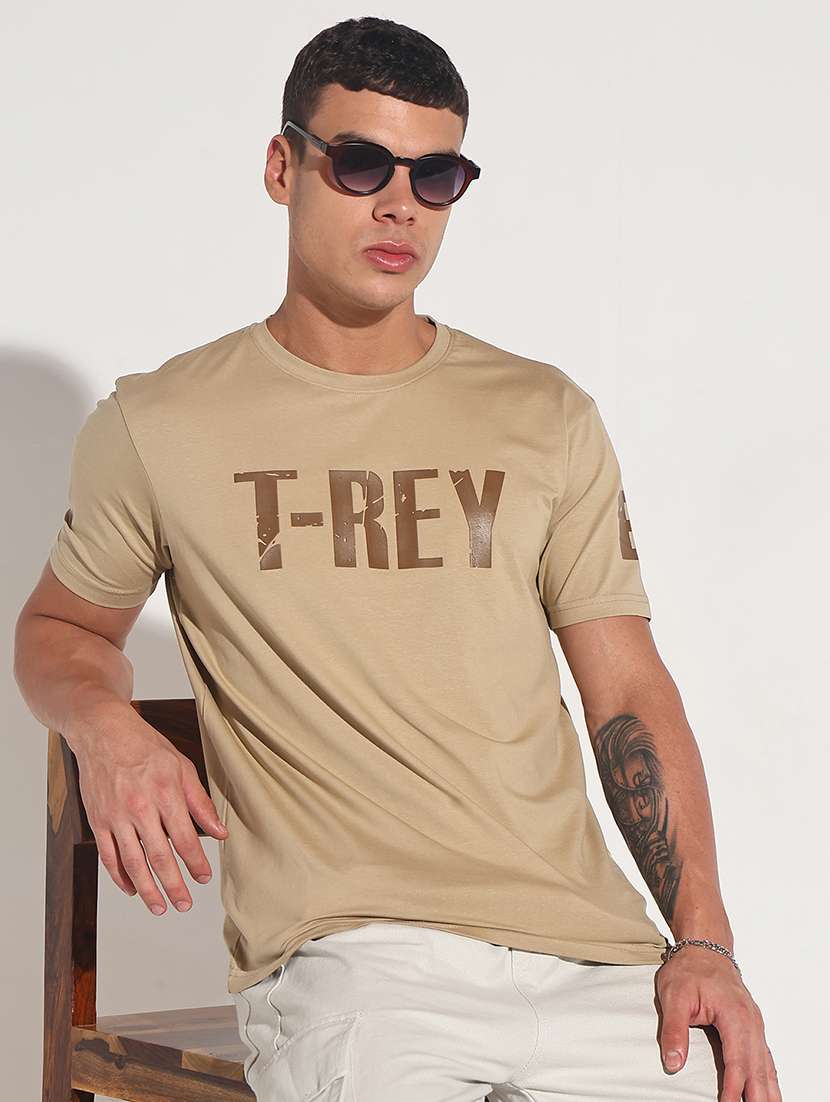 men chest print short sleeve regular fit t-shirt