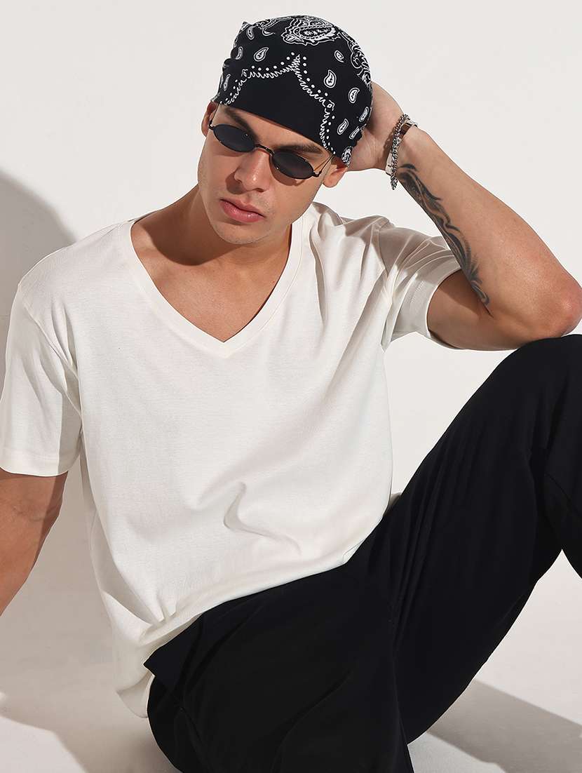 men solid short sleeve regular fit t-shirt