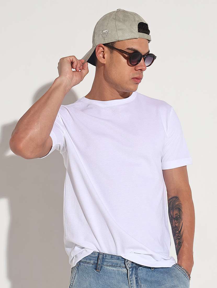 men solid short sleeve regular fit t-shirt - 22086175 -  Zoom Image - 0