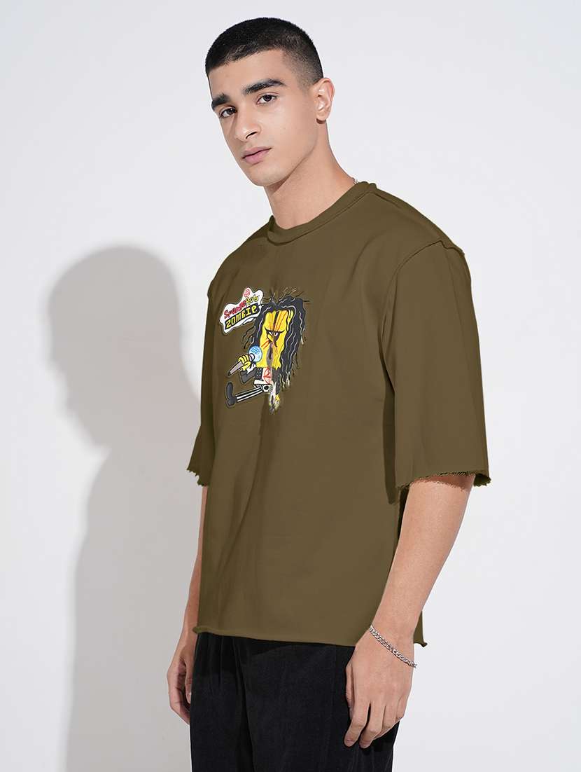 men chest print short sleeve oversized t-shirt - 22086185 -  Standard Image - 2