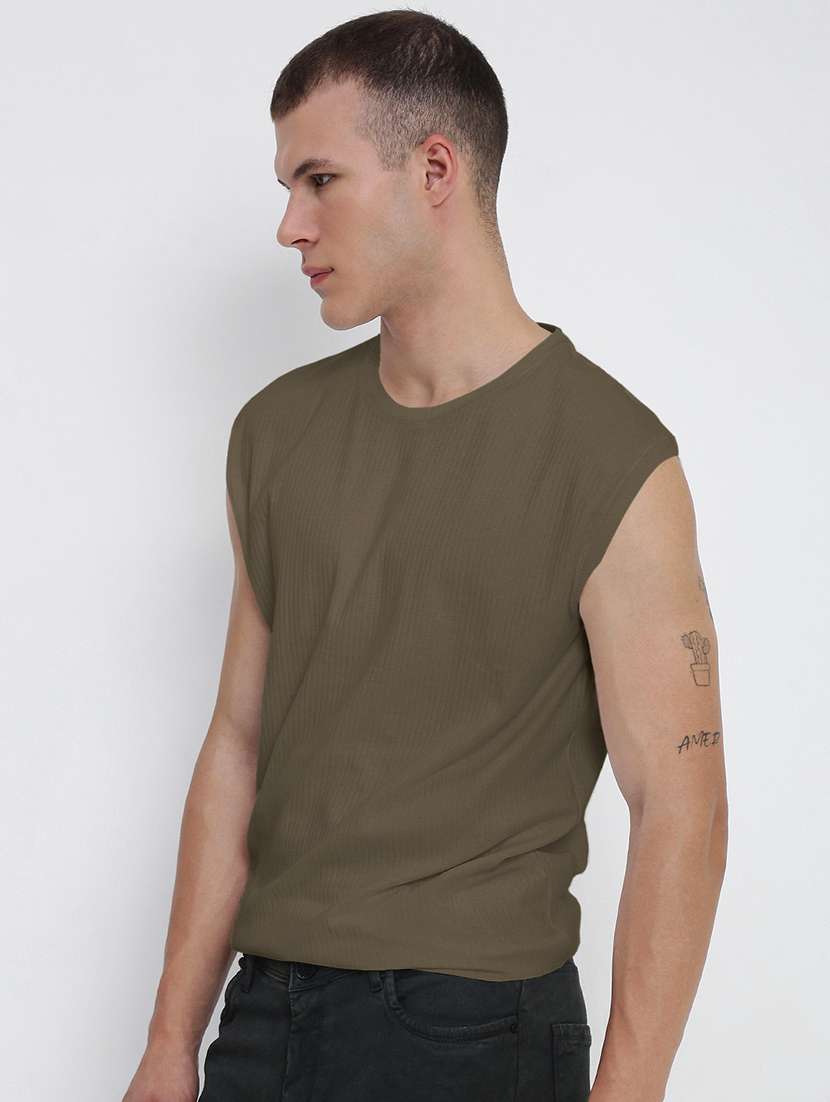 men solid sleeveless regular fit t-shirt - 22086197 -  Standard Image - 2