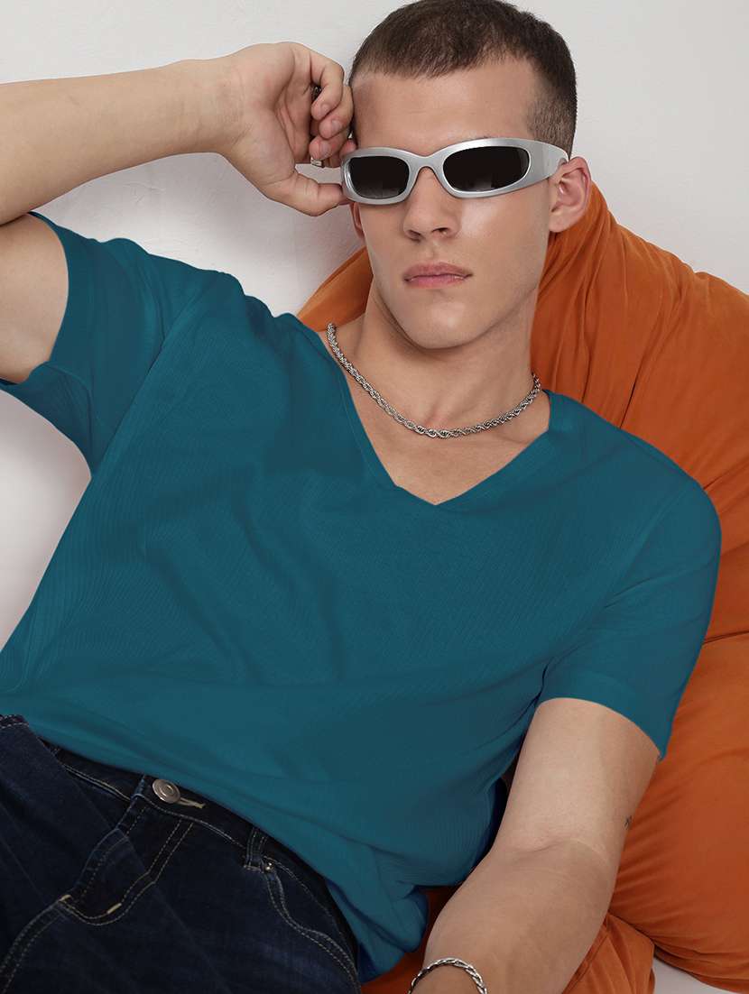 men solid short sleeve regular fit t-shirt