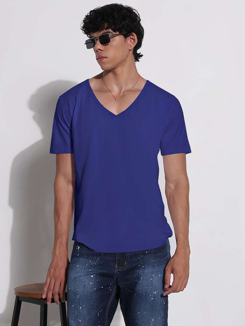 men solid short sleeve regular fit t-shirt