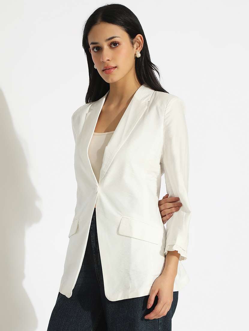 women solid long sleeve single breasted blazer - 22086237 -  Standard Image - 2