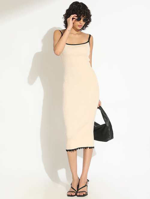 women solid shoulder strap bodycon dress - 22086272 -  Standard Image - 0