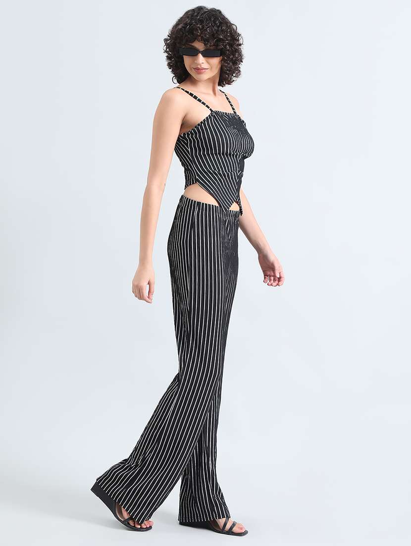 women black striped top and trouser co-ord set - 22086299 -  Standard Image - 2