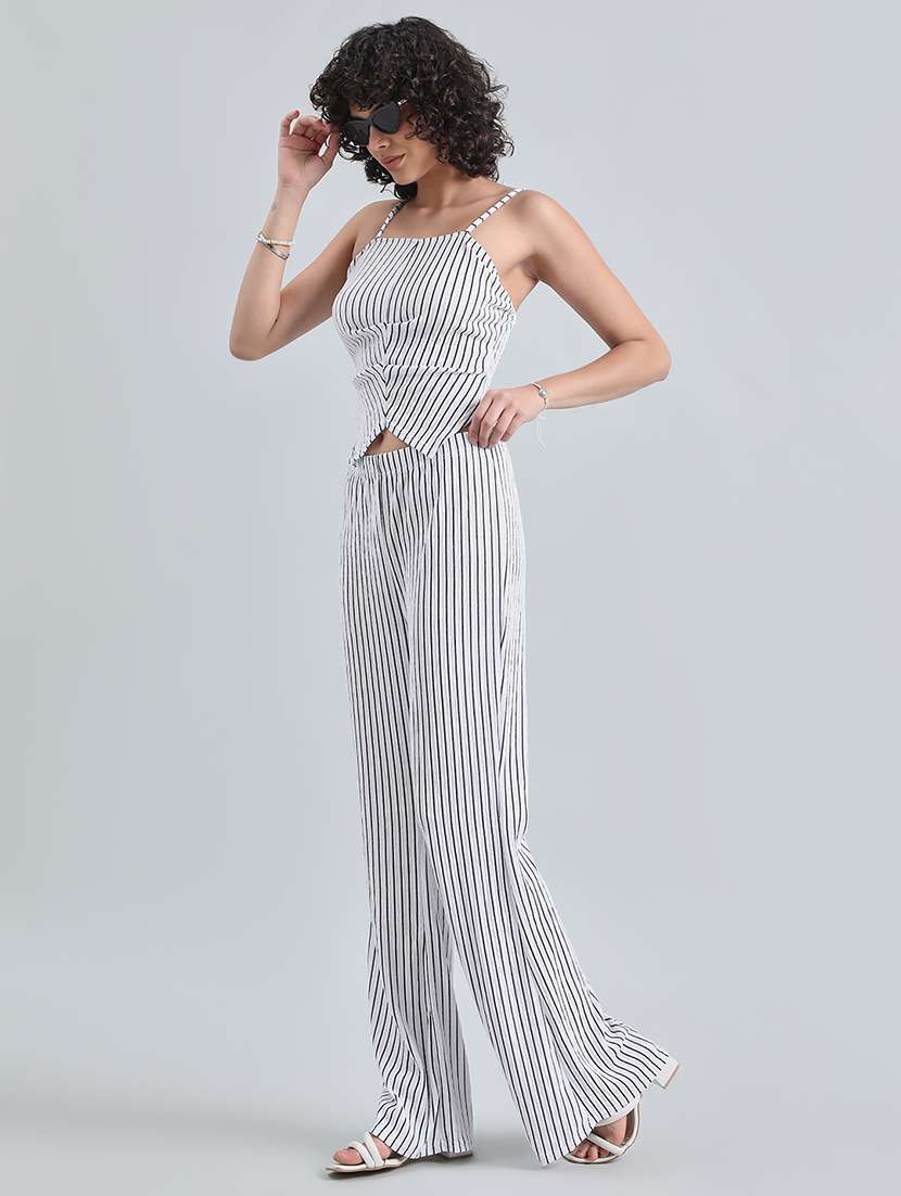 women white striped top and trouser co-ord set - 22086300 -  Standard Image - 2