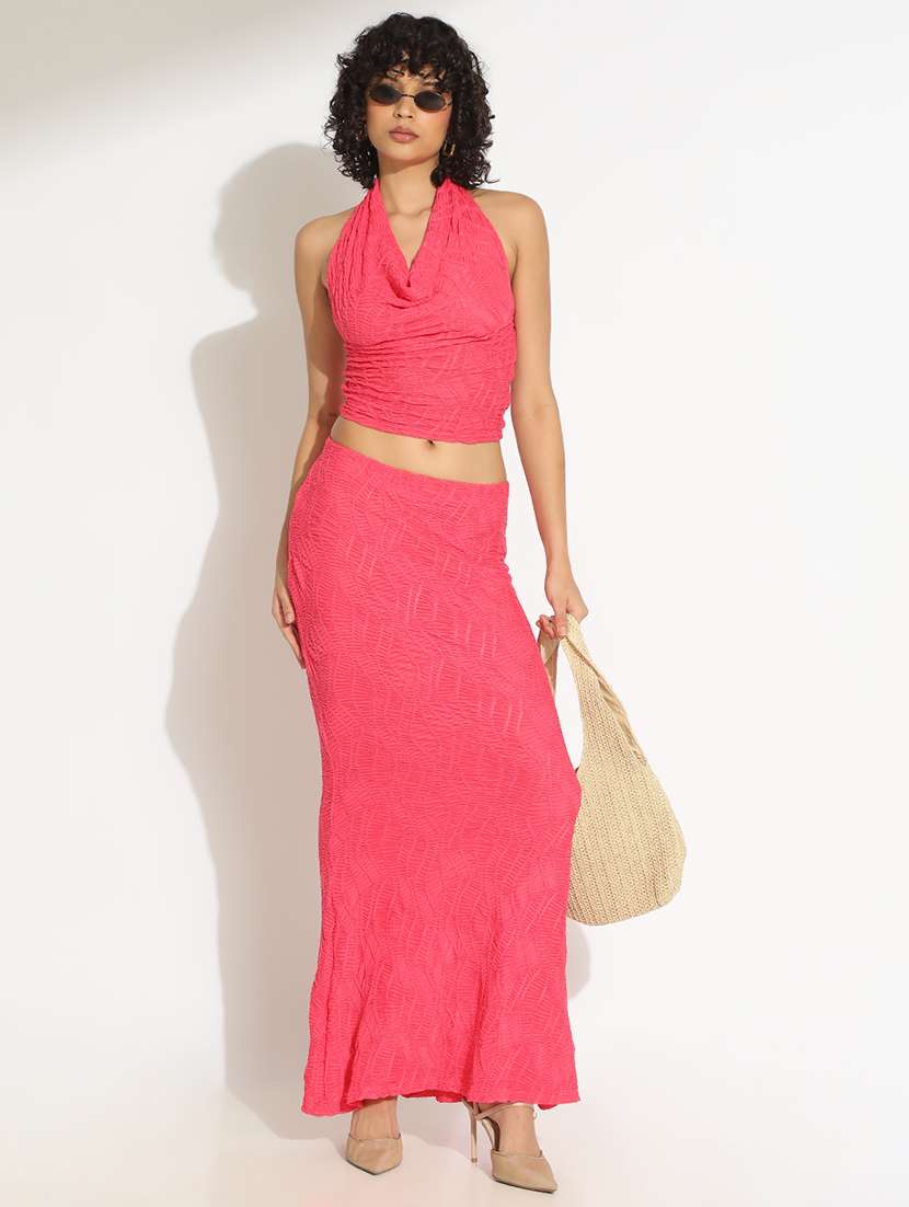 women self designed top and skirt co-ord set