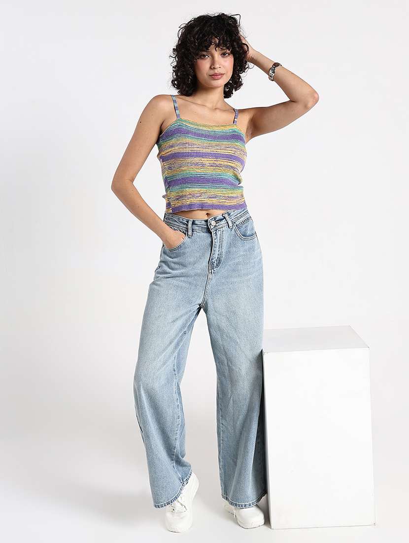 women printed shoulder strap tank top - 22086349 - Standard Image - 7