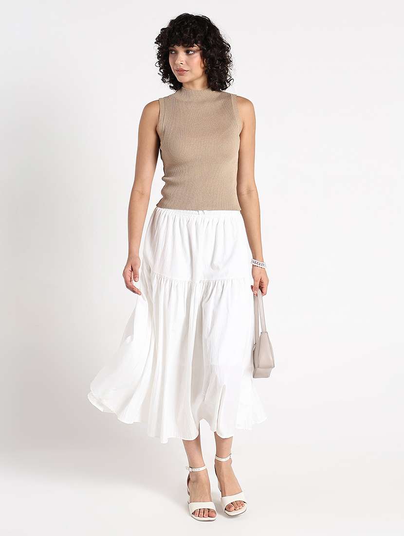 women beige solid sleeveless tank top - 22086350 -  Standard Image - 7