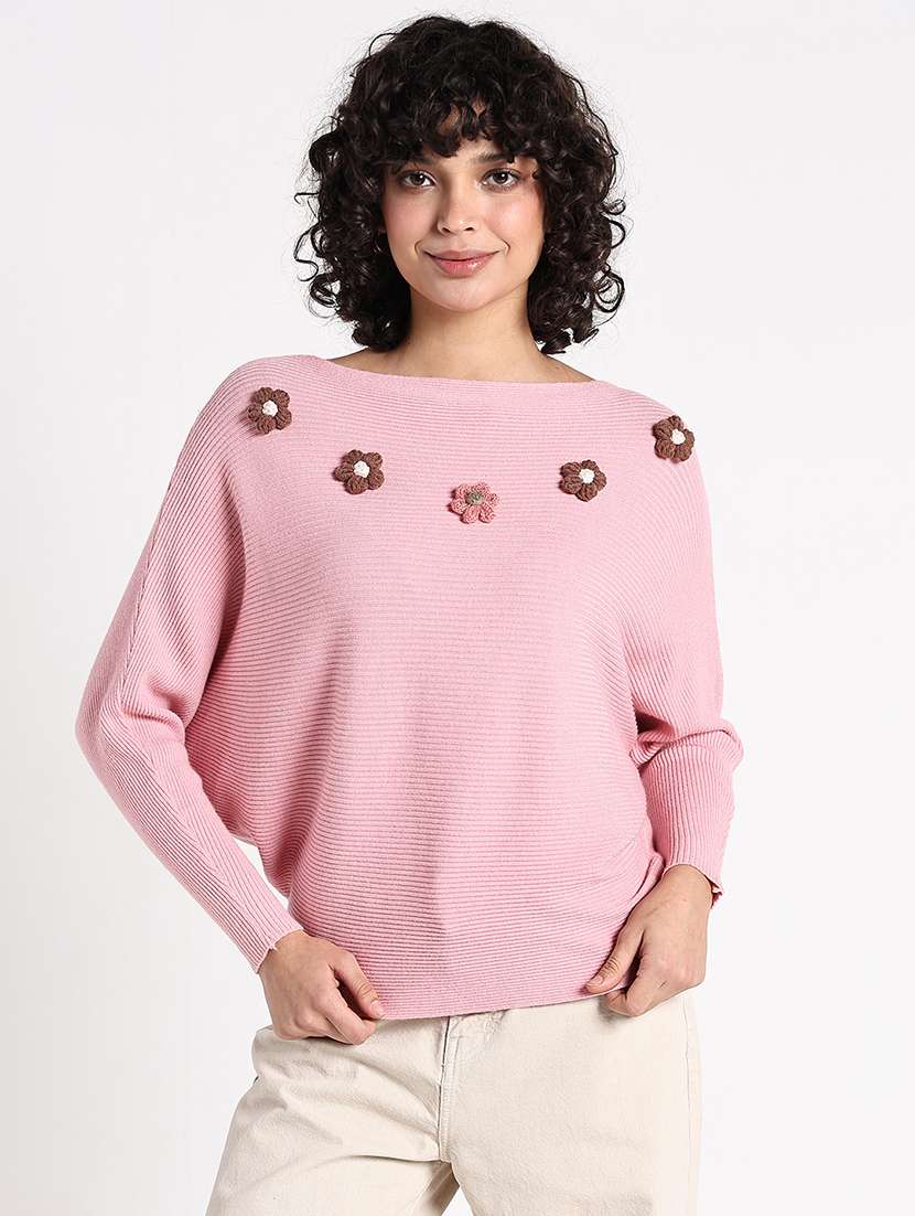 Women Self Designed Long Sleeve Pullover - 22086366 -  Standard Image - 2