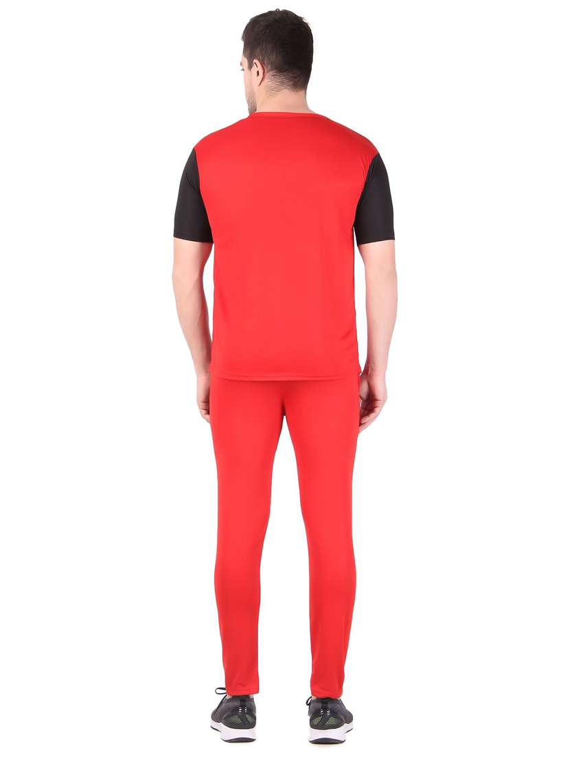 men color block track pant & t-shirt athleisure set - 22086416 - Standard Image - 2