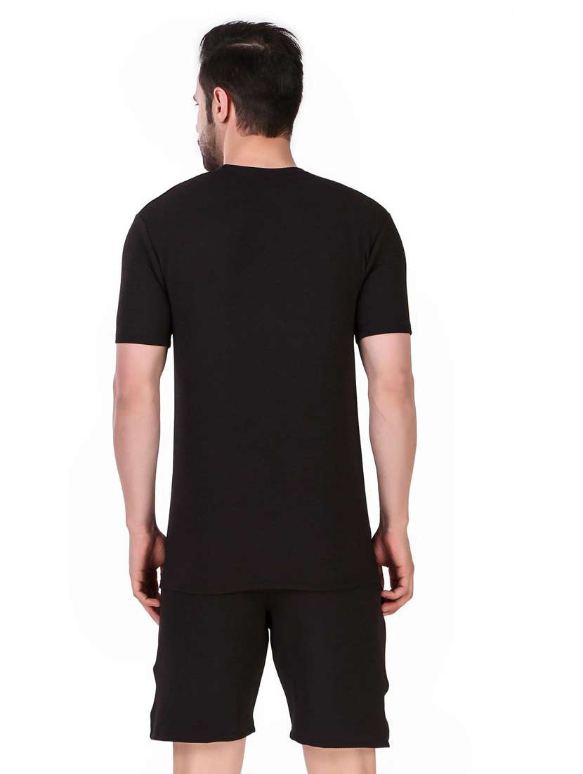 men solid shorts & t-shirt athleisure set - 22086419 - Standard Image - 2